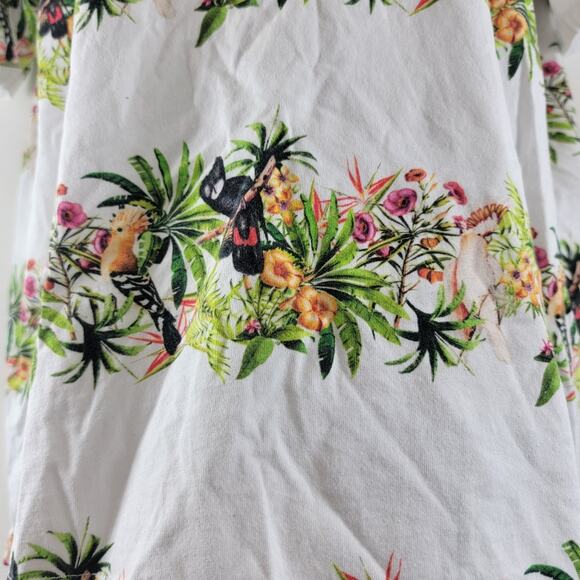 Zara Tropical Print Short Sleeve Tee Size Medium - Picture 2 of 5